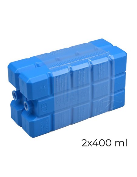 Pack de 2 acumuladores de frio para neveras portatiles 400cl 16x9,5x6,5cm colores surtidos