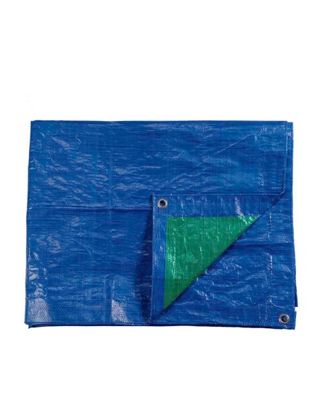 Toldo polietileno de doble cara color azul / verde, densidad 90 g / m, 2 x 3 m