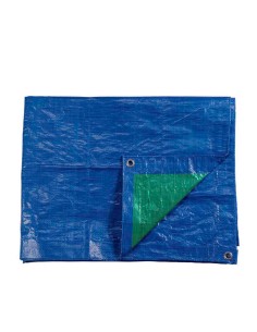 Toldo polietileno de doble cara color azul/verde, densidad 90 g / m, 6 x 10 m