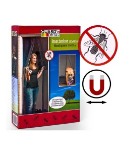 Mosquitera magnética negra 100 x 220 cm, 2 piezas 50 x 220 cm
