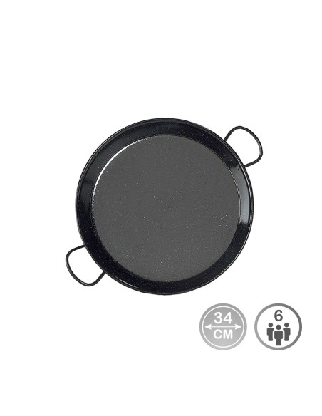 Paellera tradicional de acero esmaltado ø34 cm (6 personas)