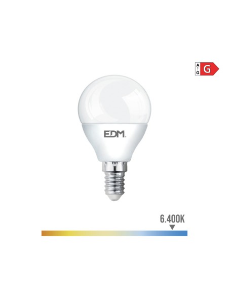 Bombilla esferica led e14 5 w 400 lm 6400 k luz fria ø4,5 x 8 cm