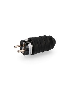 Clavija de goma 16a 250v t/tl tipo f 4,8mm ip44 negra (envasada)