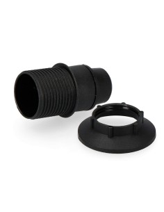 Portalámparas e14 semiroscado + arandela negro (envasado)