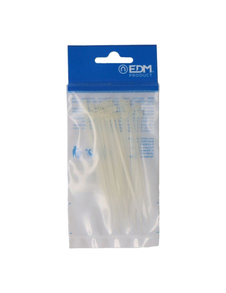 Bridas natural 2,5 x 100 mm nylon alta calidad (bolsa 25 unid.)