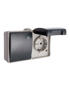 Conmutador + base t/tl 16 a 250 v ip44