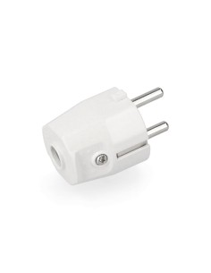 Clavija tipo f 10/16a t/tl 4,8mm (retractilada) blanca edm