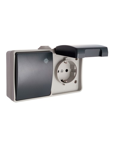 Conmutador + base fija estanca t/tl 16 a 250 v ip44