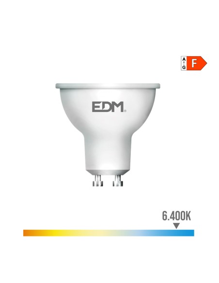 Bombilla dicroica led gu10 7 w 600 lm 6400 k luz fria 120° ø5 x 5,5 cm