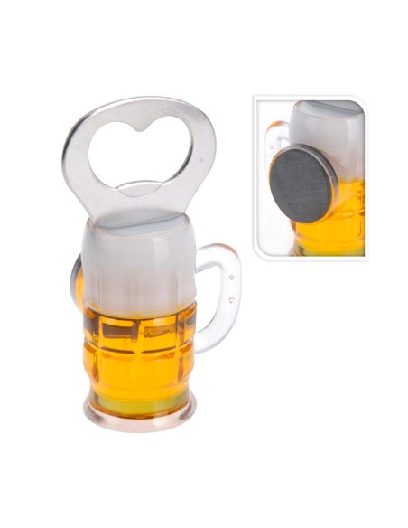 Descapsulador forma de jarra de cerveza con imán