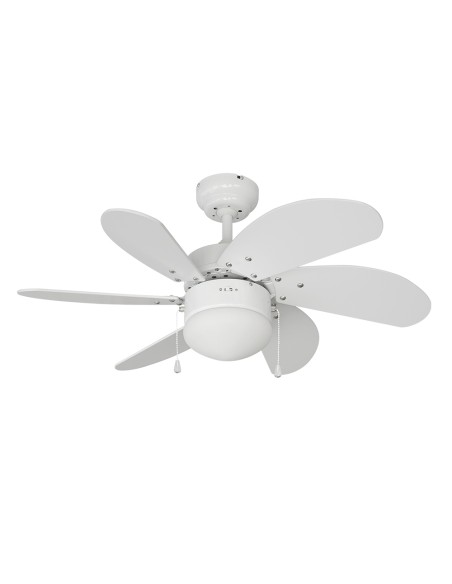 Ventilador de techo modelo aral. color blanco. potencia: 50 w aspas: ø76cm
