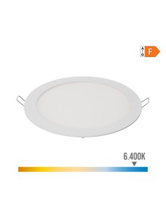 Downlight led empotrable redondo 20 w luz fría 6400 k 1500 lm blanco ø22,5 cm