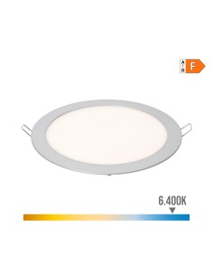Downlight led empotrable redondo 20 w luz fría 6400 k 1500 lm cromado ø22,5 cm