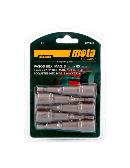 Juego puntas vaso hexagonal magnetica 8x65mm bvh08 mota