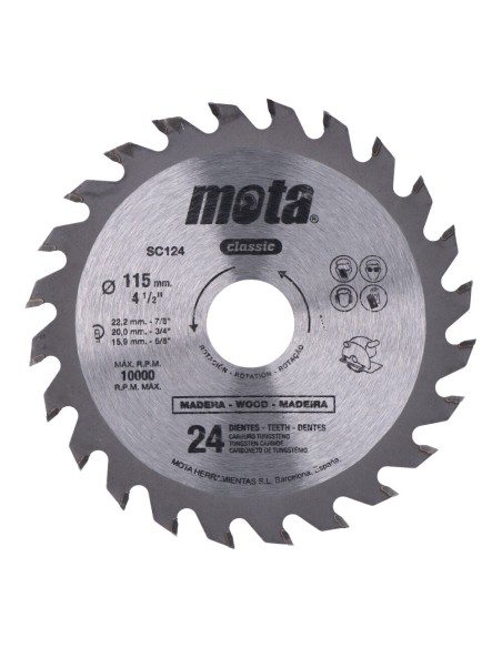 Sierra circular widia ø115 mm 24 dientes