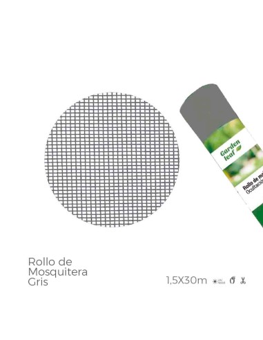 Rollo de mosquitera de color gris 1,50 x 30 m