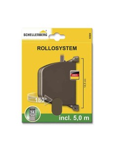 Recogedor exterior abatible giratorio 180° con 5 m de cinta, 28 x 159 x 120 mm marrón