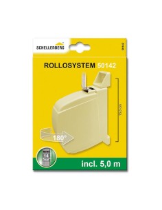 Recogedor exterior abatible giratorio 180° mini de cinta 5 m beige