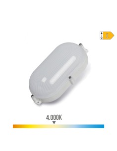 Aplique led oval blanco 9 w 4000 k luz dia ip65 21,2 x 11,8 x 6,6 cm