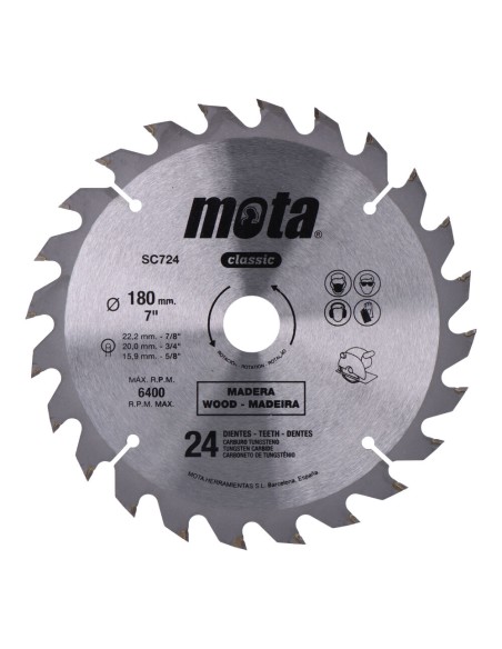 Sierra circular widia ø180 mm 24 dientes