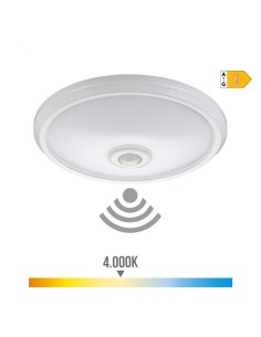 Aplique de superficie led con sensor crepuscular y luz de emergencia ip20 16 w 4000 k 1100 lm luz dia ø29 x 6 cm