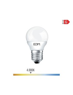 Bombilla esferica led e27 5 w 400 lm 4000 k luz dia ø4,5 x 8 cm