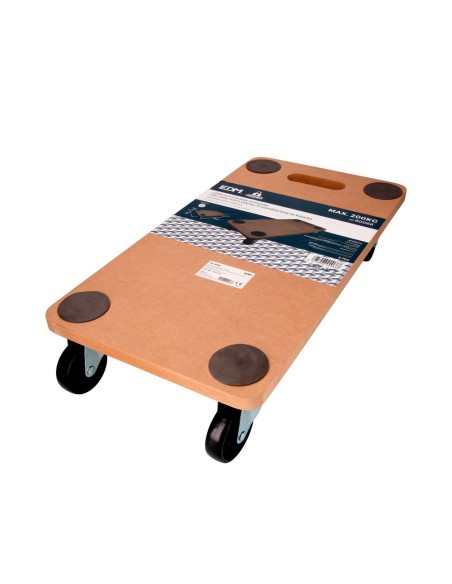 Carretilla con base de madera peso máximo 200kg, medidas: 58x30x12cm