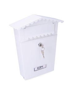 Buzon de acero modelo house blanco 210 x 60 x 300 mm