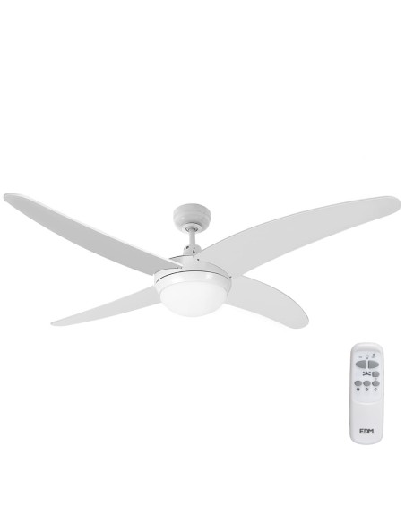 Ventilador de techo modelo caspio. color blanco. potencia: 60w aspas: ø132cm con mando a distancia edm
