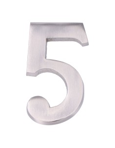 Número 5 niquel mate 10cm fijación invisible
