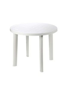 Mesa redonda color blanco para exterior ø 90 x 72 cm