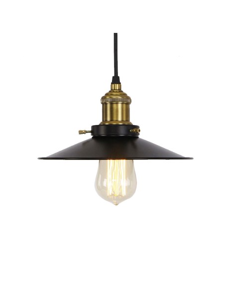 Lámpara de techo metalica vintage e27 60w color negro ø26 x 14 cm