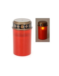 Vela para difuntos (cementerio) con luz led. 2 x lr14 (pilas no incluidas) luz blanco cálido