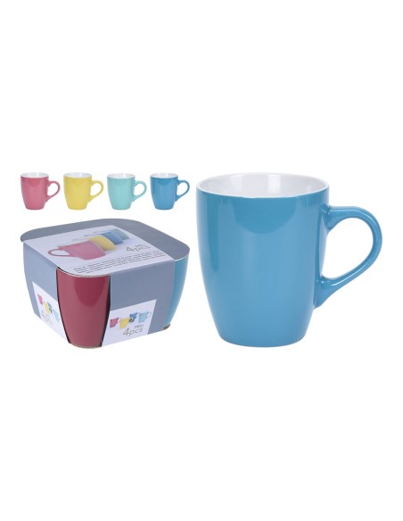 Tazas de café colores surtidos 340 ml, 4 uds