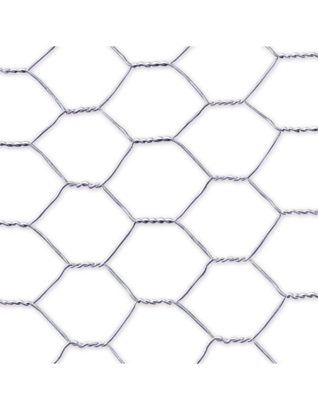 Malla metalica de triple torsion galvanizada cuadro: 19x0,7mm / 1x5m