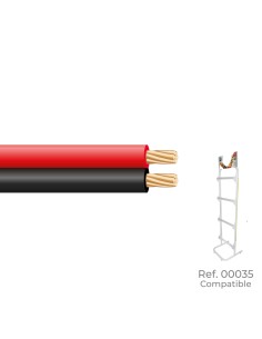 Paralelo 2x1,00mm rojo y negro "audio" euro/m (bobina pequeña ø200x60mm)