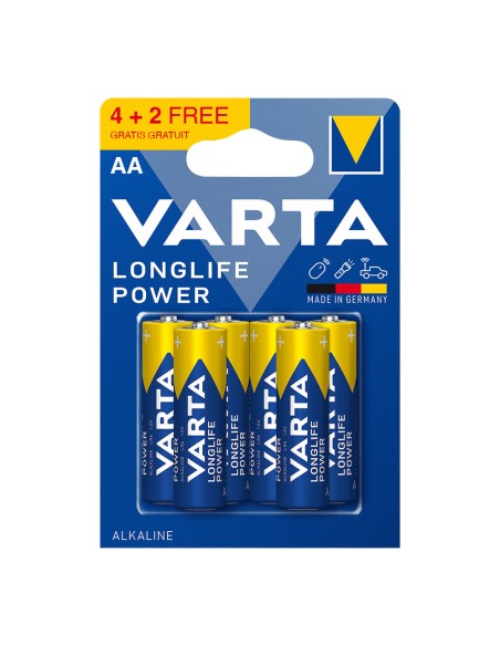 Pila alkalina longlife power aa - lr06 (blister 4+2 uds) ø14,5 x 50,5 mm