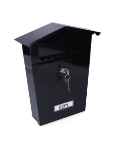 Buzon de acero modelo house negro 210 x 60 x 300 mm