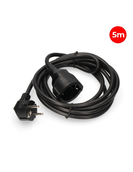 Prolongador con 1 toma 2p+t 16a 250v~ 5 m de cable h05vv-f 3g1,5mm, negro