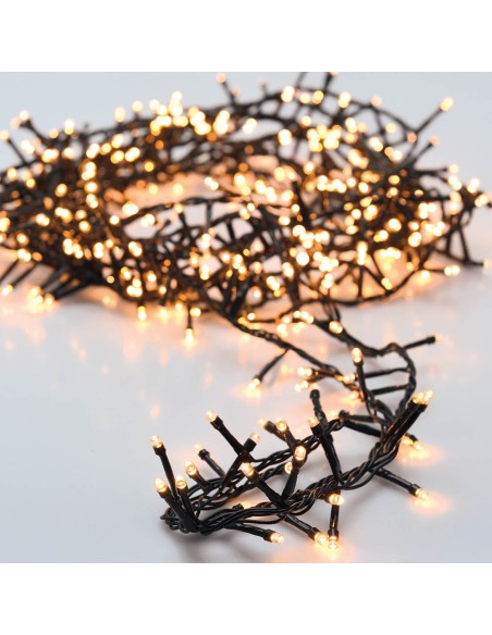 Guirnalda "tipo espino" multifunción 560 leds, luz cálida, exterior, 11 m