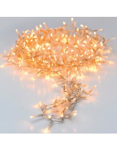 Guirnalda fija 180 leds luz cálida, exterior, cable transparente, 13,5 m