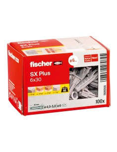 Taco sx plus ø6 x 30 mm, caja 100 uds