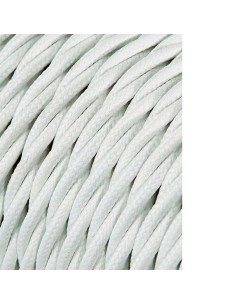 Carrete cable textil trenzado h03vv-f 2 x 0,75 mm blanco, 25 m