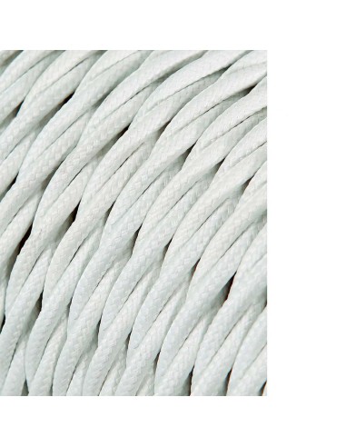 Carrete cable textil trenzado h03vv-f 2 x 0,75 mm blanco, 25 m