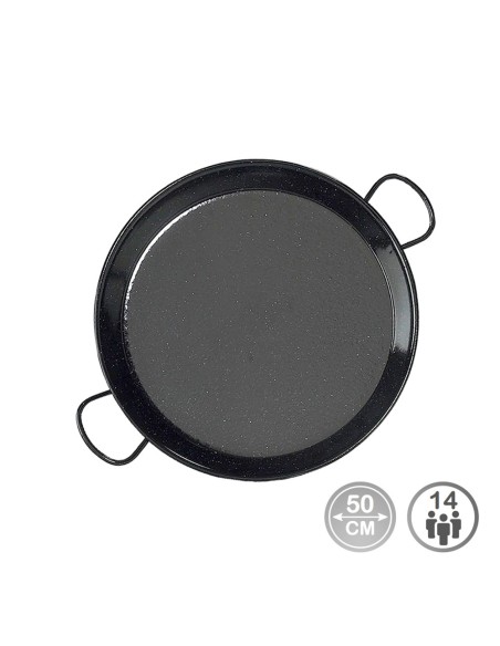 Paellera tradicional de acero esmaltado ø50 cm (14 personas)