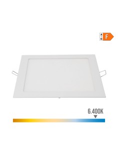 Downlight led empotrable cuadrado 20 w luz fría 6400 k 1500 lm blanco 22 x 22 cm