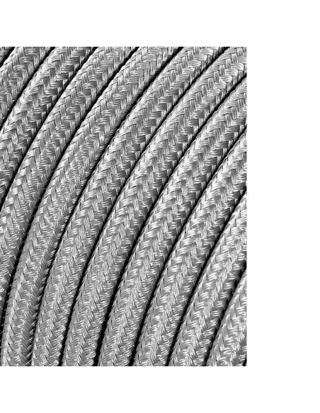 Carrete cable cordón tubular h03vv-f 2 x 0,75 mm plata, 5 m