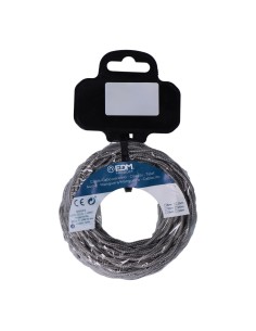 Carrete cable textil trenzado h03vv-f 2 x 0,75 mm gris oscuro, 5 m