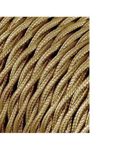 Carrete cable textil trenzado h03vv-f 2 x 0,75 mm oro, 5 m