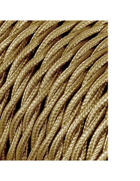 Carrete cable textil trenzado h03vv-f 2 x 0,75 mm oro, 5 m